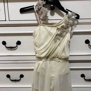 Weissman girls medium dance costume, beige color.